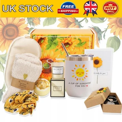 Sunflower Gifts for Women,Birthday Pamper Hampers Self Care Relaxation Bath Set.