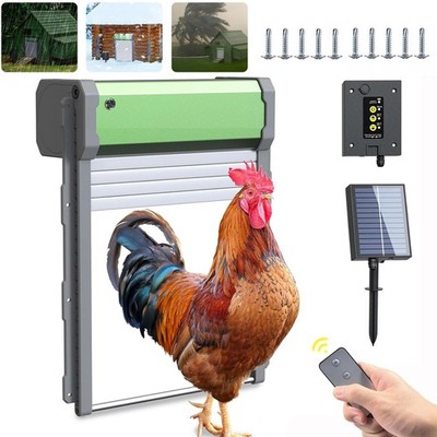 Automatische Hühnerklappe Solar Hühnertür Hühnerstalltür mit Lichtsensor&Timer