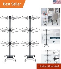 Jewelry Display Stand Rotating Hooks Rack Metal Necklace Earrings Organizer