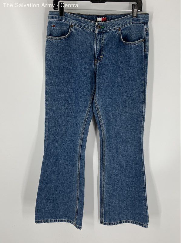 Tommy Jeans Womens Blue Medium Wash 5-Pocket Design Denim Bootcut Jeans Size 9