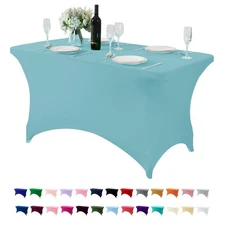 Spandex Table Cover for 4FT Table Universal Fitted Stretch Tablecloth for Par...