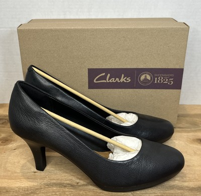 #ad #ad Clarks Collection Women#x27;s Brenna Maple Dress Pump Black Leather Heels Size 9 New $31.49