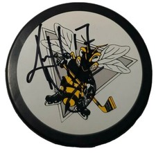KRIS NEWBURY SIGNED SARNIA STING OHL RARE OFFICIAL HOCKEY PUCK - VEGUM