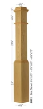 4091 Amish Made Red Oak Box Newel Post