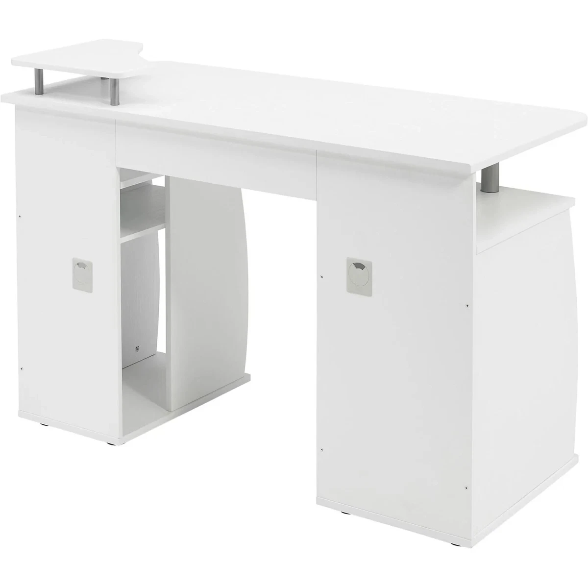 COMPUTER DESK WITH SHELVES CUPBOARD DRAWERS HOME OFFICE