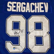 MIKHAIL SERGACHEV TAMPA BAY LIGHTNING SIGNED / AUTOGRAPHED JERSEY BAS COA NICE!!