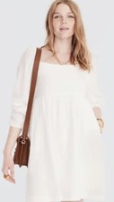 NWT J.Crew $118 Women Tall squareneck soft gauze dress White Tall Large