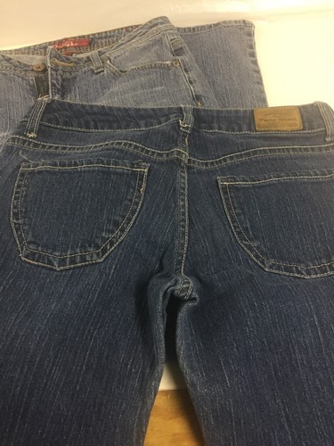 2 pair~ Girls Jeans Size 7 , Distressed Blue Jeans. SOUTH POLE & PARIS BLUES - Picture 3 of 12