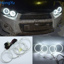 SMD led Angel Eyes Halo Ring Headlight For Chevrolet AVEO Sonic T300 2011-2014