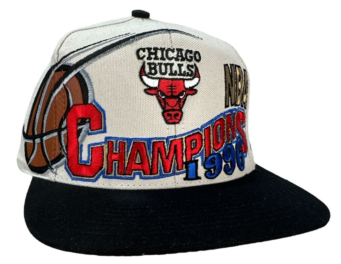 Vintage 1996 Chicago Bulls Championship Snapback Hat Logo Athletic