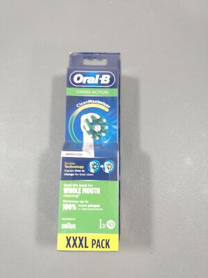 Oral-B Cross Actin Clean Maximizer Replacement Brush Heads - Pack of 10 XXXL NEW