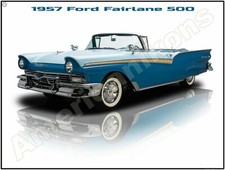1957 Ford Fairlane 500 Collectible New Metal Sign 12 X 16 Free Shipping 1957 Ford Fairlane 500 Collectible New Metal Sign 12 X 16 Free Shipping