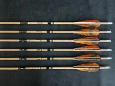 Gold Tip 500 Traditional Hunting Arrows  w/ 4" Feathers 6pk BRAND NEW