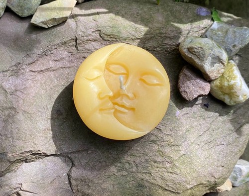 Sun + Moon Beeswax Candle Boho Astrology, Lovers, All Natural Bees Wax, Candles - Picture 3 of 3