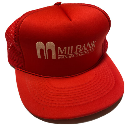 Vintage Red Trucker Mesh Snapback Hat USA Millbank