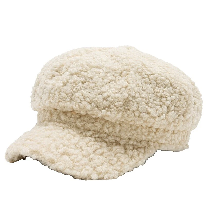 Faux Fur Beret Hats One Size for Women