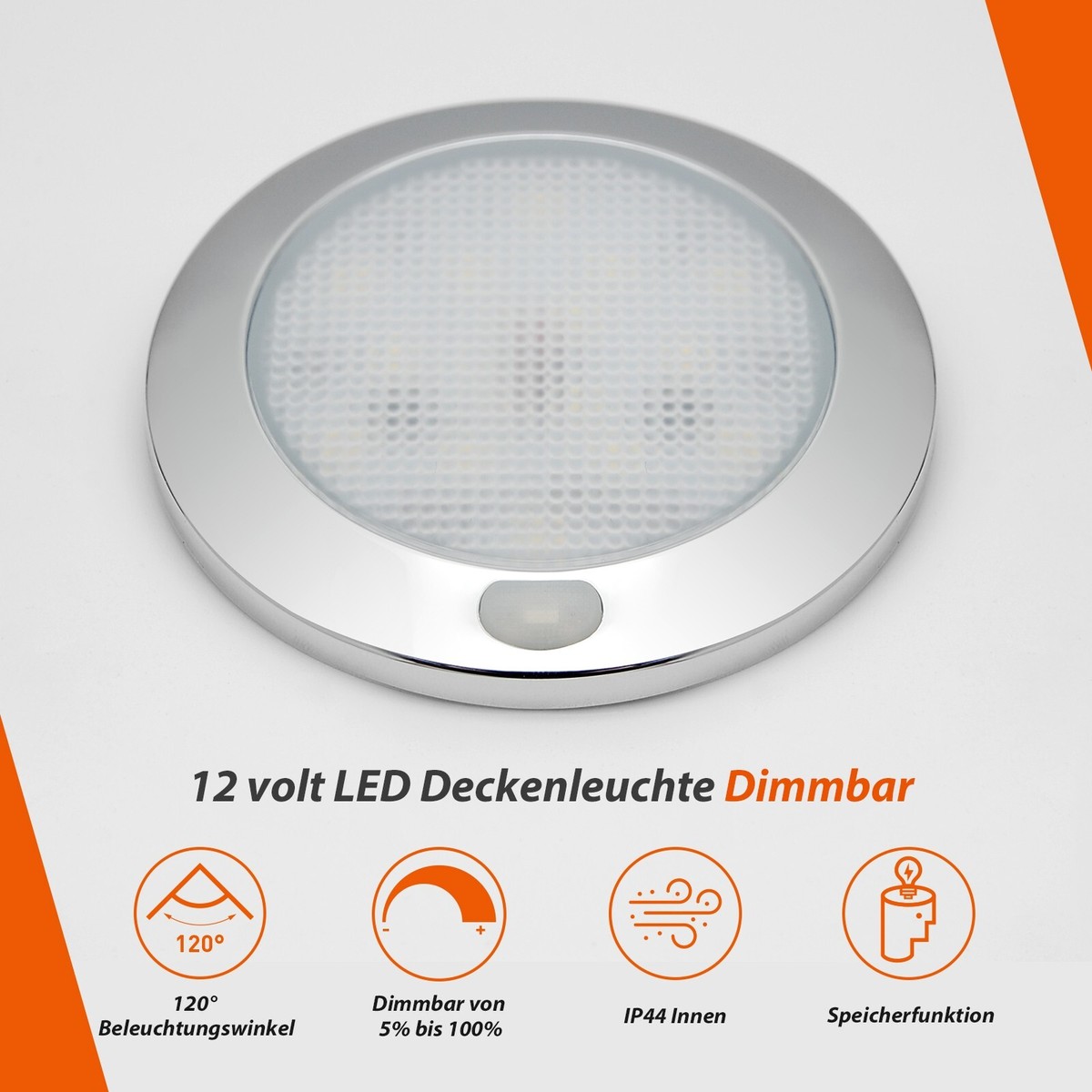 JUTTAUTO 6x 12V LED Innenstrahler Für Wohnmobil – Dimmbar, Mit Fernbedienung, Für T4, T5, Wohnwagen & Boot