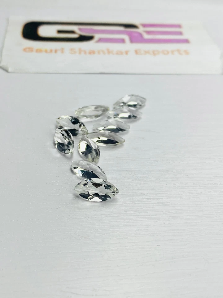 White Topaz Faceted Marquise Cut Loose Gemstone 4x2 MM to 6x3 MM Natural DG - Image 3 of 4