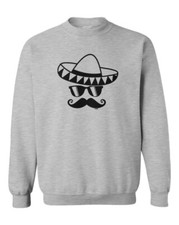 Sombrero  Mustache - Mexico Mexican Cinco De Mayo Toddler Crewneck Sweater