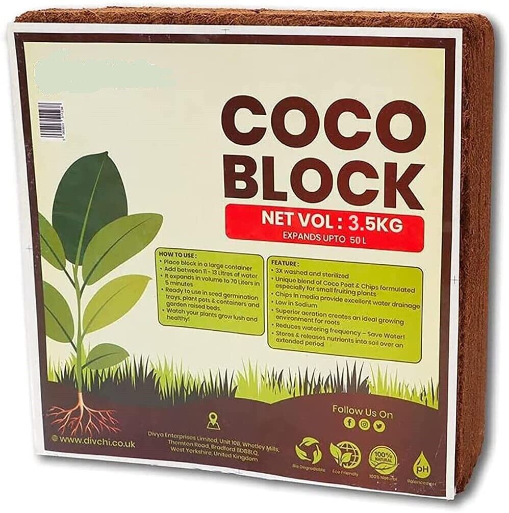 Coco Coir For Plants Gro-Med Coconut Coir Brick 10 Lb Compressed Coco ...