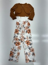 Shein Brown White Floral 2 Piece Outfit Girls Size 4 Youth