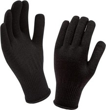 Wooltex Men's Women Winter Gloves Acrylic Wool Thermal Liner Gloves Black & Grey