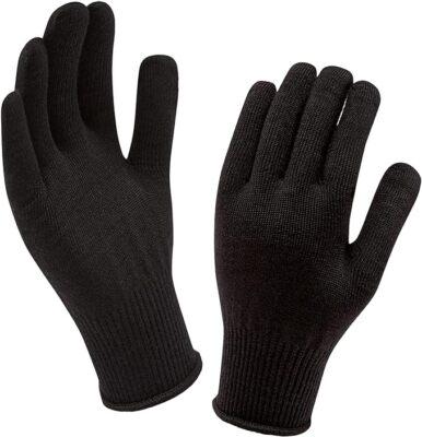 Wooltex Herren Damen Winterhandschuhe Acryl Wolle Thermo Liner Handschuhe Schwarz & Grau