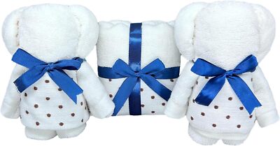 Decorative Towels for Bathroom Kitchen Set of 3 Cute Bear medium-sized, White 