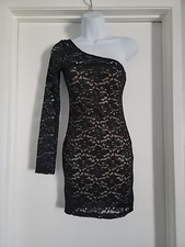 Dress One-shoulder Dress In Black Size S Good Conditions 