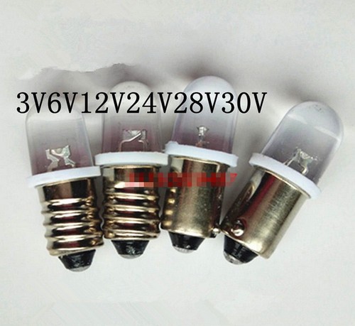 5Pcs LED B9E10 3/6/12/24/28/30V Bayonet&Screw Button Indicator Light Bead Bulb