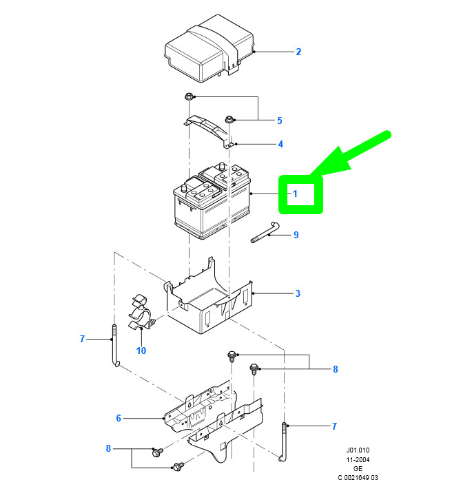 FORD MONDEO MK3 Battery 500 Amp, 52 AH 8G9N-10655-MB 1935547 2004 