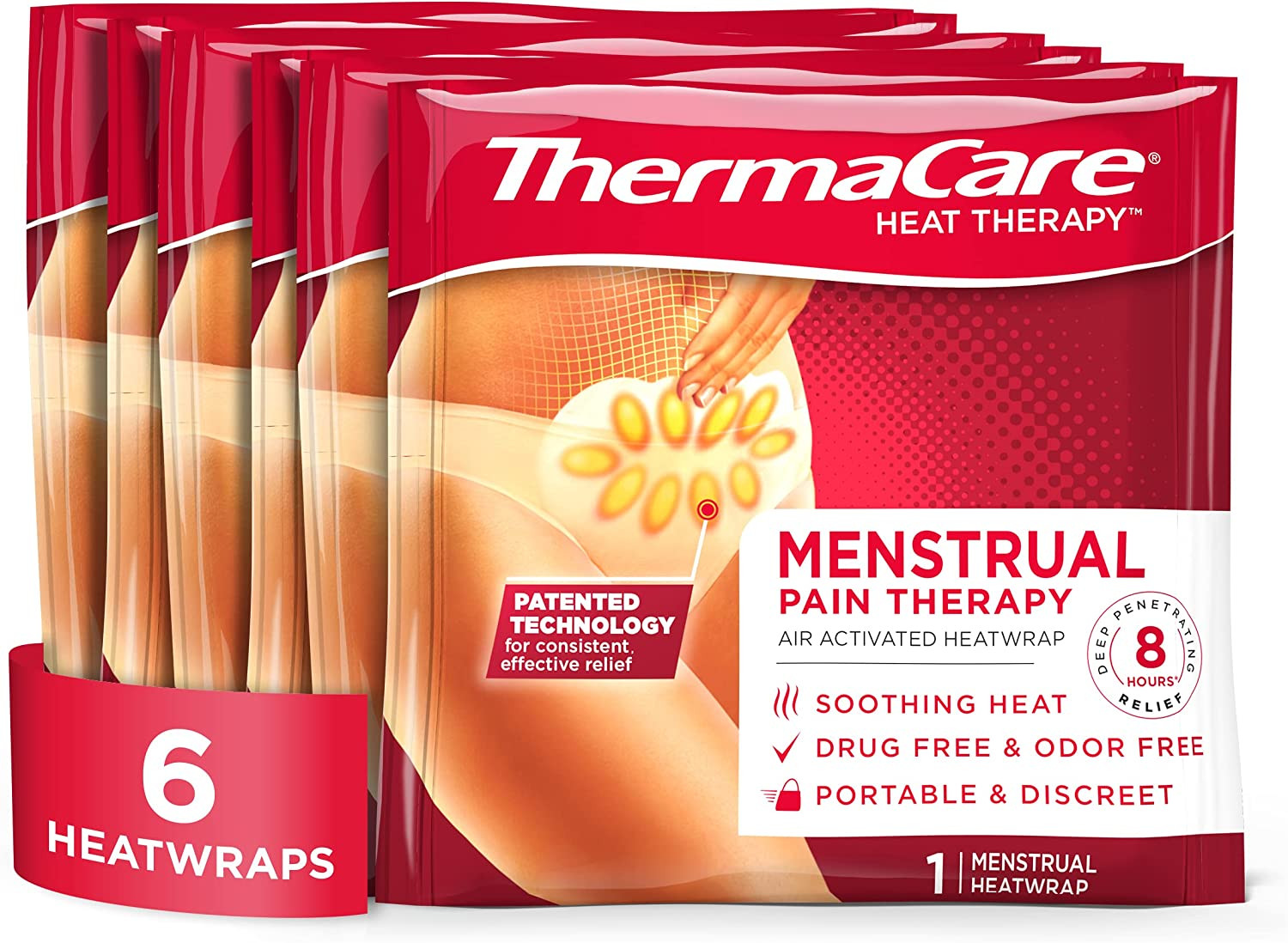 Thermacare Portable Menstrual Heating Pad, Adhesive Period T