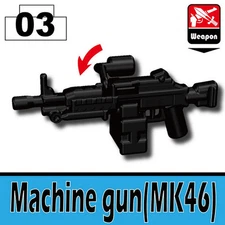 MK46 SOCOM SAW Machine Gun compatible with toy brick minifigures Army