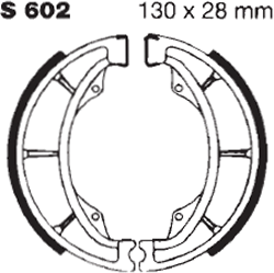 EBC/S602 Brake Shoes Rear for Suz GZ125 Marauder, VL125 Intruder, GN250, GS125 - Picture 2 of 2