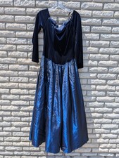 Vintage Jessica McClintock Formal Sweetheart Velvet Taffeta Dress Gown