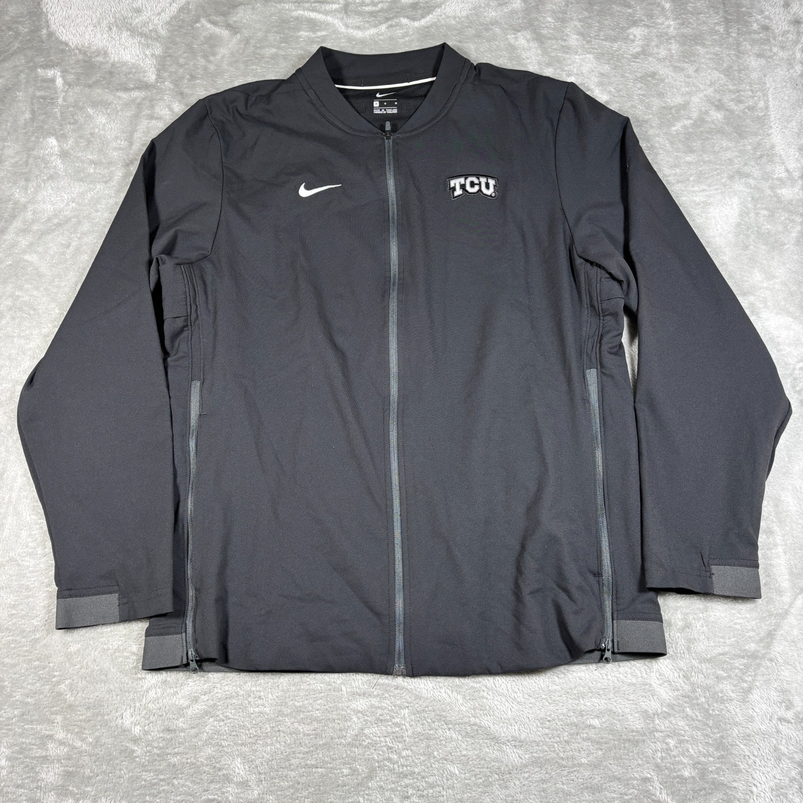 SACAI X NIKE Giacca TCU Horned Frogs uomo media nera Nike Dri Fit full zip ricamata