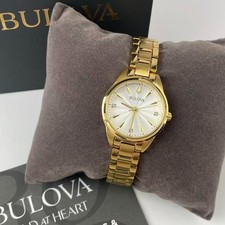 New w/box Bulova Sutton 97P150 White Diamond Dial Women's Quartz Watch 28 mm