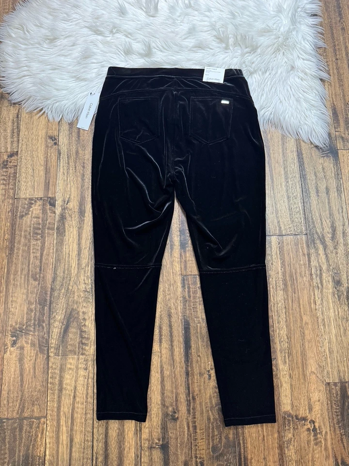 Calvin Klein Talla 1X Calzas Modernas Terciopelo Elástico Terciopelo Negro Nuevas con Etiquetas Foto 3 de 4