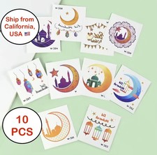 10 Eid Mubarak Tattoo Stickers - Temporary Eid Kids festival mela fun face arm