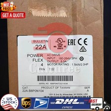 New AB 22A-B8P0N104 PowerFlex 4 1.5 kW 2 Hp AC Drive US Free Tax