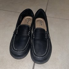 Clarks Women  s Black Loafers