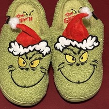 Dr Seuss The Grinch Who Stole Christmas 3D Santa Festive Men s Slippers Size L