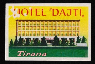 Hotel Dajti TIRANA Albania vintage luggage label