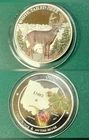 1 troy oz 0.999 Fine Silver Ohio White-Tailed Deer Colorized Round