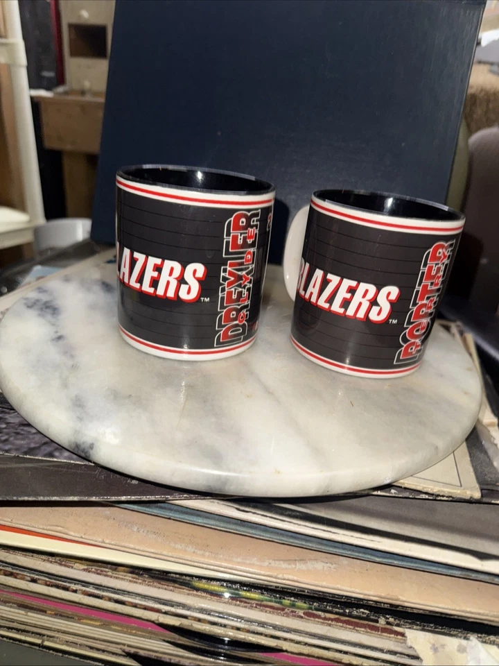 Tazas de vidrio Trailblazers Clyde Drexler y Terry Porter (2) Foto 3 de 3