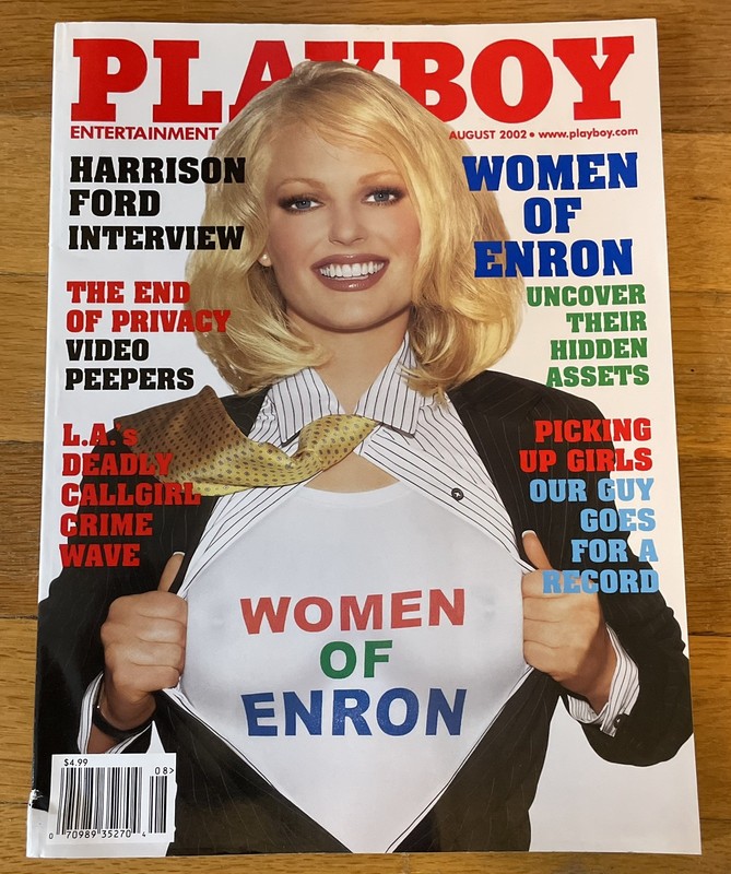 Playboy August 2002 Women of Enron Magazine Harrison Ford Illustrated