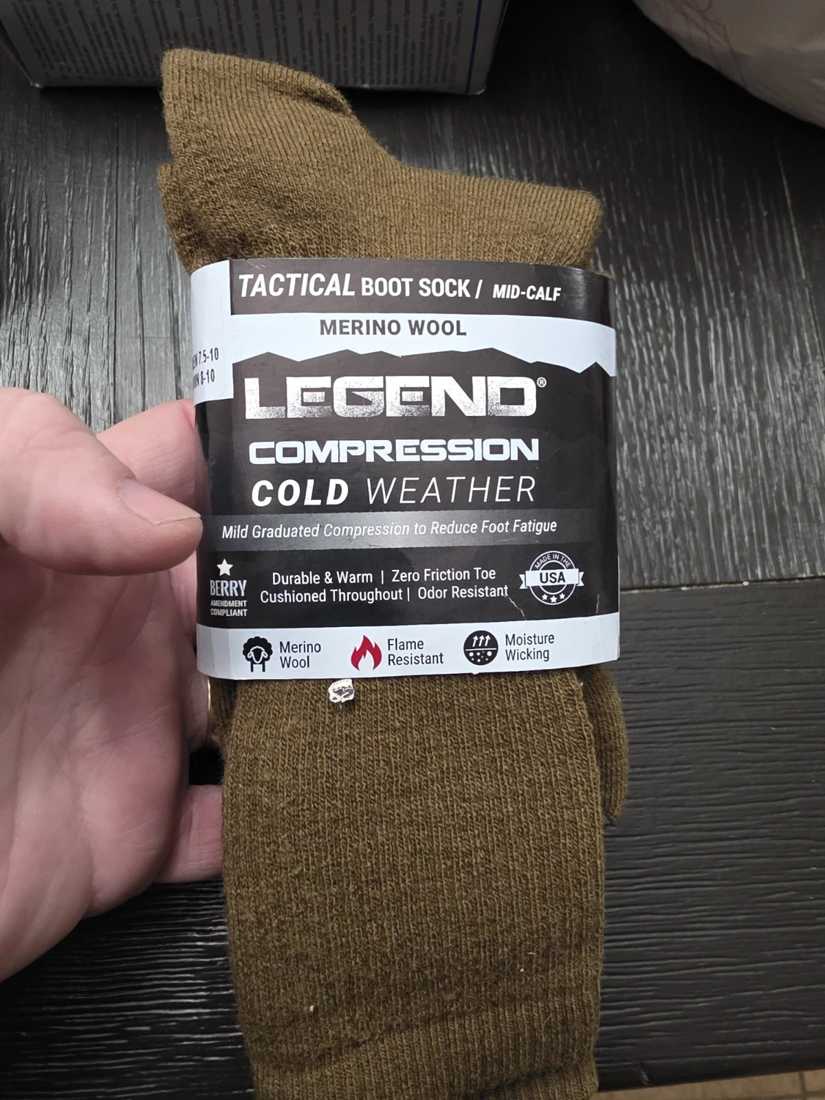 LEGEND Compression Tactical Socks | Cold Weather Boot Medium, Coyote Brown New
