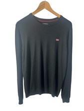 Napapijri  Wool Mix Jumper Black Thin Knit Pullover No Size Label Shows Medium