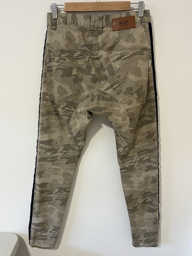 Nena & Pasadena NXP Men's Tan Beige Camo Style Cargo Pants Size 28 Zip Fly - Picture 4 of 6