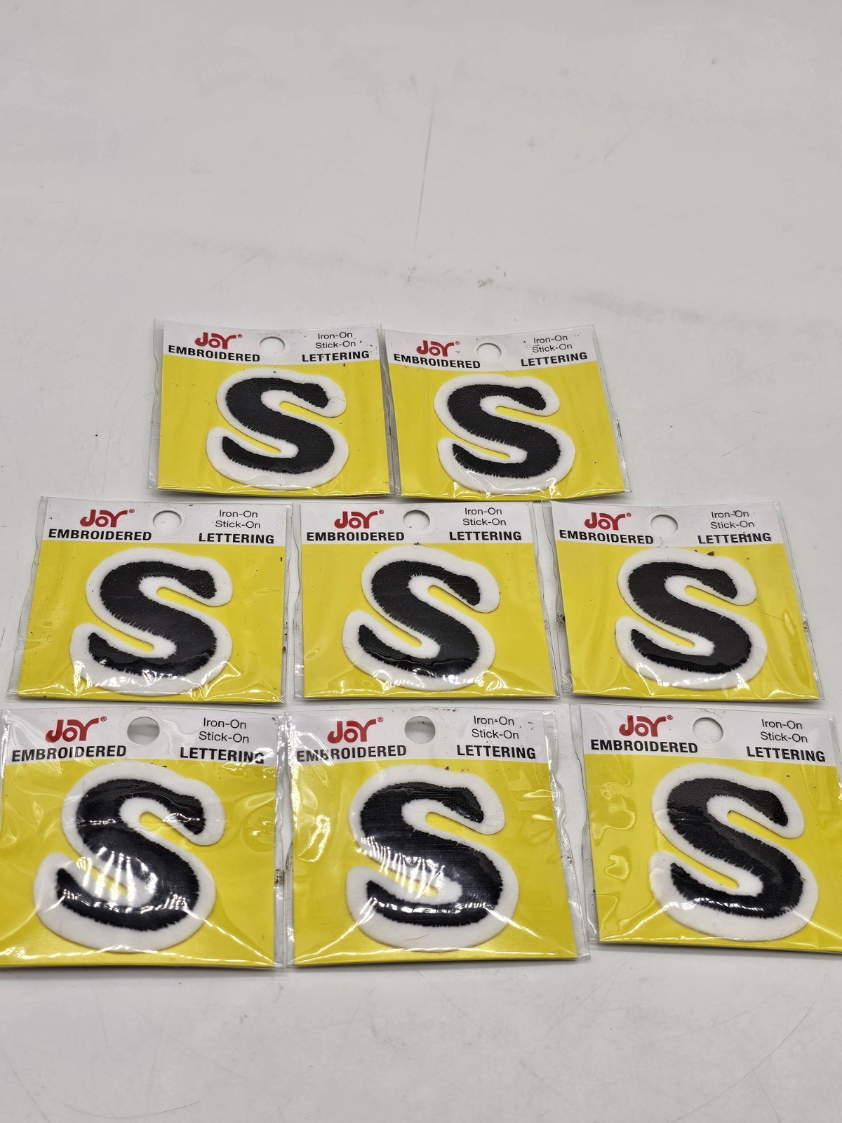 Script Letters Black White Patches
